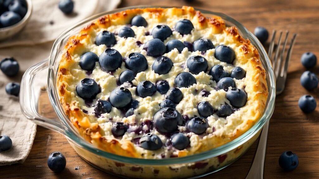 blueberry cottage cheese breakfast bake recipe