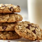 Stack of healthy, nut-free oatmeal banana cookies for school lunch (School Lunch Cookies)