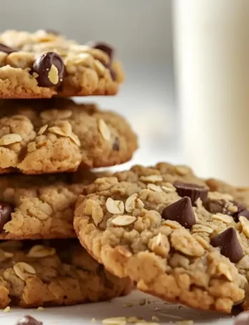 Stack of healthy, nut-free oatmeal banana cookies for school lunch (School Lunch Cookies)