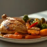 asy make ahead dinner with roasted chicken and vegetables on plate