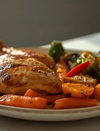 asy make ahead dinner with roasted chicken and vegetables on plate