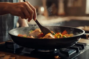 fresh ingredients for one pot chicken and rice dinner